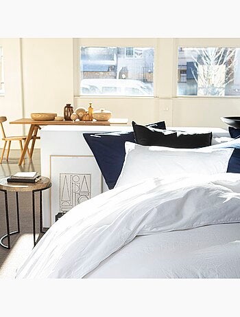 Housse de couette 100% percale de coton lavé 80fils/cm2