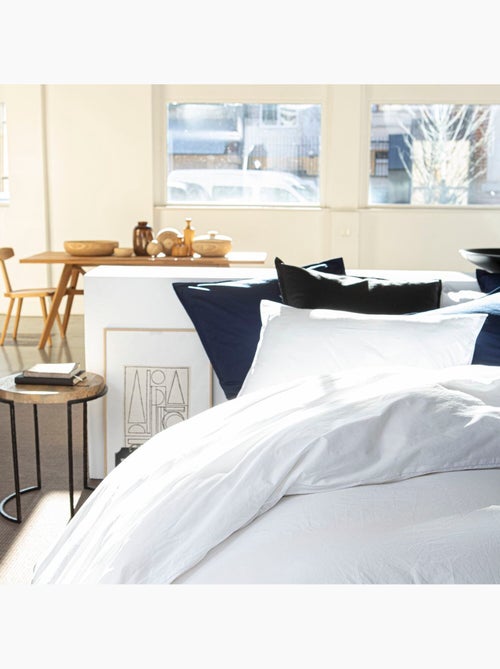 Housse de couette 100% percale de coton lavé 80fils/cm2 - Kiabi Housse de couette 100% percale de coton lavé 80fils/cm2 - Kiabi