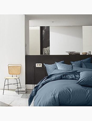 Housse de couette 100% percale de coton lavé 80fils/cm2