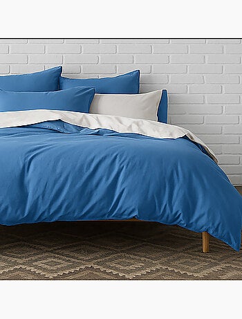 Housse de couette 100% percale de coton lavé 80fils/cm2