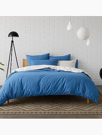Housse de couette 100% percale de coton lavé 80fils/cm2