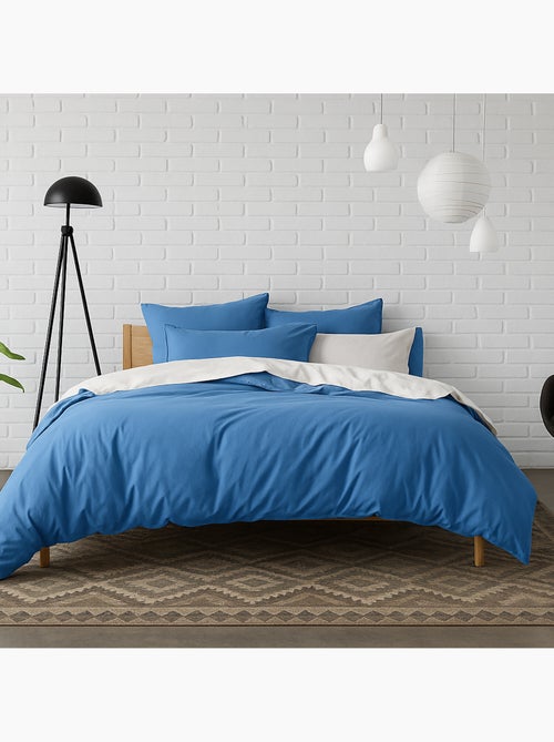 Housse de couette 100% percale de coton lavé 80fils/cm2 - Kiabi Housse de couette 100% percale de coton lavé 80fils/cm2 - Kiabi