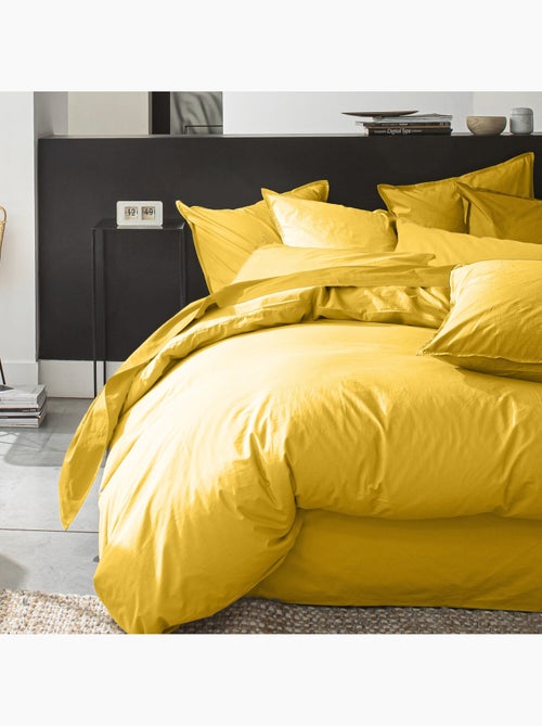 Housse de couette 100% percale de coton lavé 80fils/cm2 - Kiabi