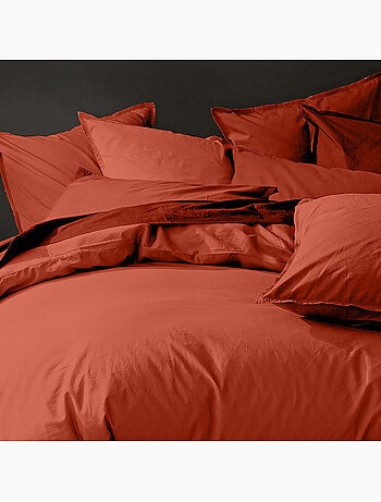 Housse de couette 100% percale de coton lavé 80fils/cm2