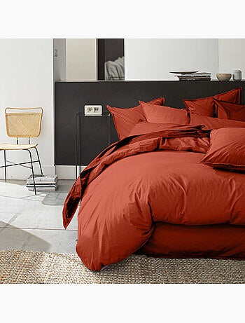 Housse de couette 100% percale de coton lavé 80fils/cm2