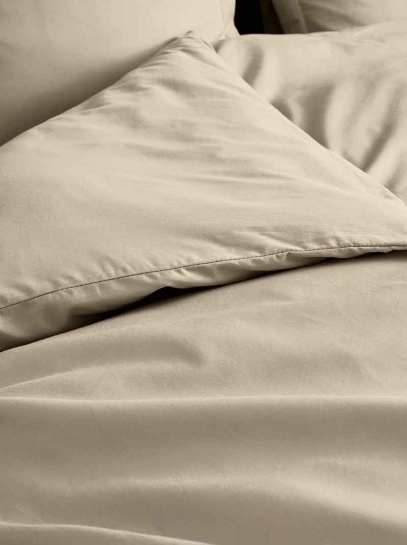 Housse de couette 100% Percale de Coton ORIGINE Beige sable - Kiabi