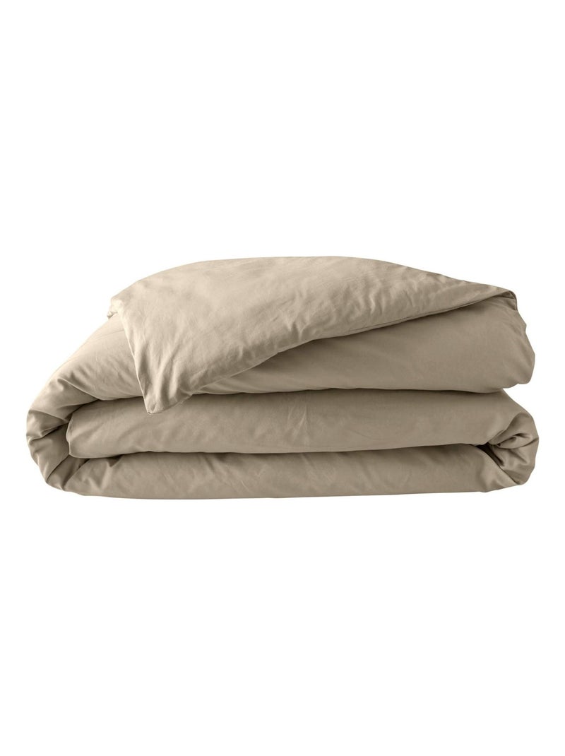 Housse de couette 100% Percale de Coton ORIGINE Beige sable - Kiabi