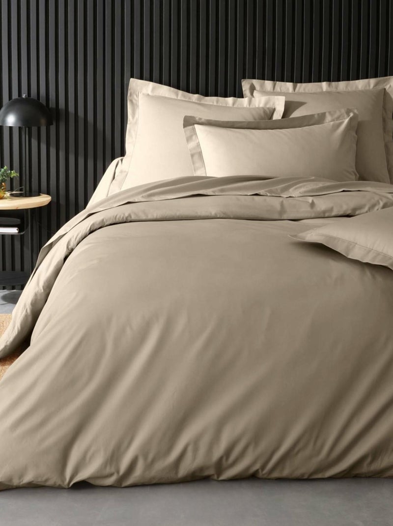 Housse de couette 100% Percale de Coton ORIGINE Beige sable - Kiabi