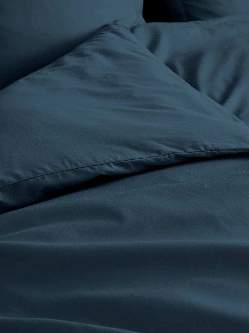 Housse de couette 100% Percale de Coton ORIGINE Bleu foncé - Kiabi