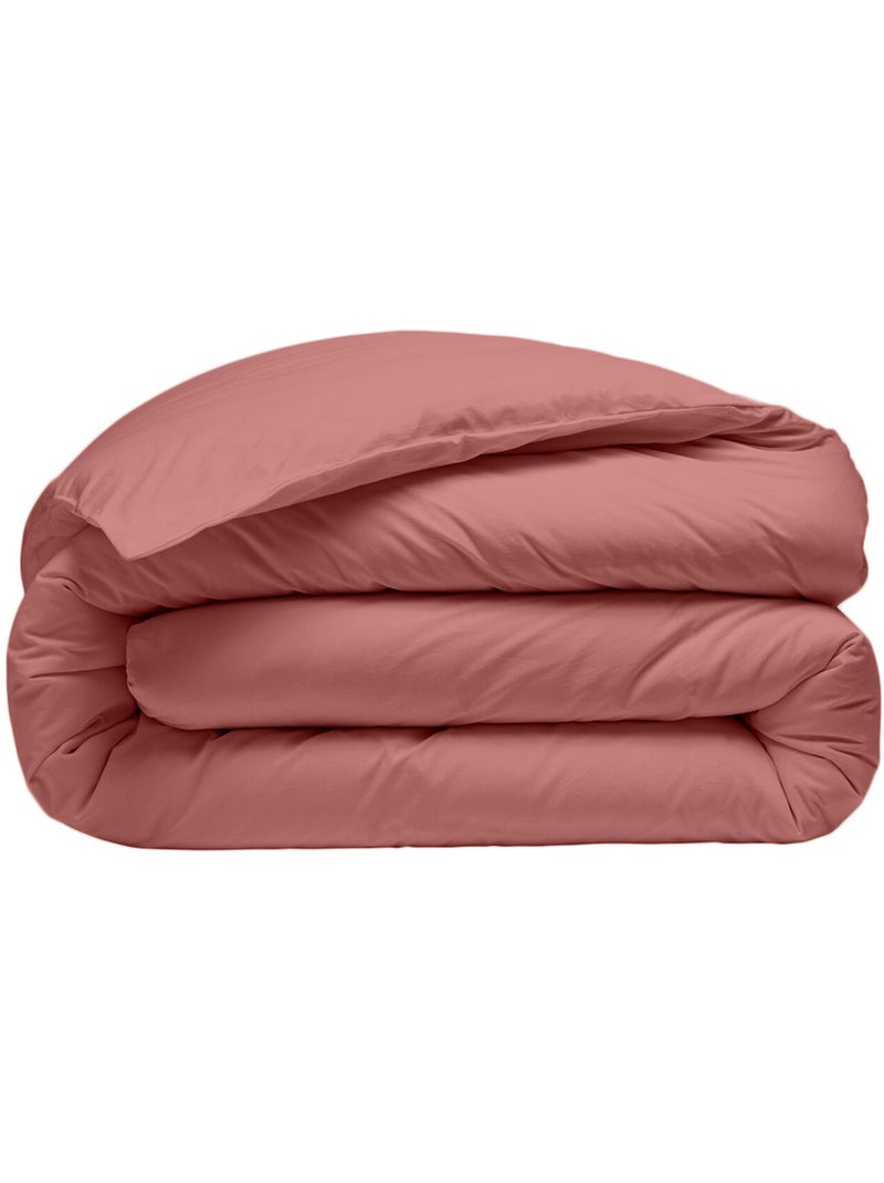 Housse de couette 100% percale de coton Vieux rose - Kiabi