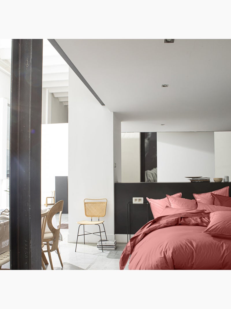 Housse de couette 100% percale de coton Vieux rose - Kiabi