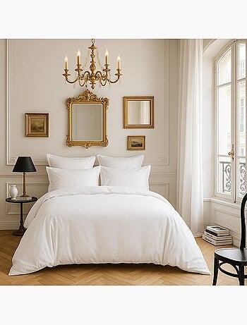 Housse de couette 100% satin de coton 105 fils uni