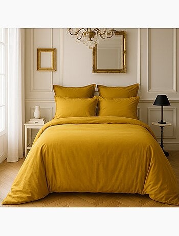Housse de couette 100% satin de coton 105 fils uni