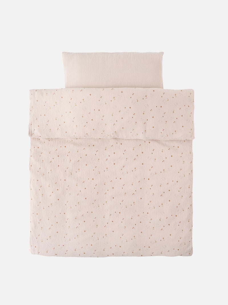 Housse de couette 100 x 140 cm, Mousseline de coton Noukie's Beige - Kiabi
