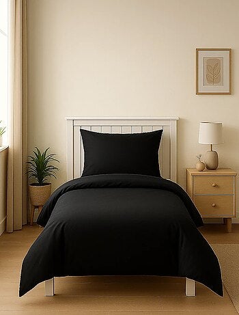 Housse de couette 100%coton 140x200cm anthracite