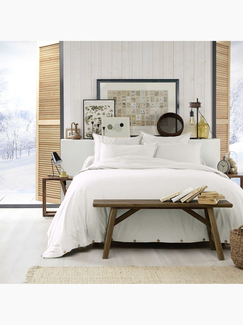 Housse de couette 100%flanelle Blanc - Kiabi
