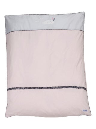 Housse de couette 100x135cm et taie en coton rose - SAUTHON