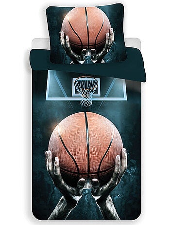Housse de couette 140 cm x 200 cm coton imprimé basketball photoréal NBA Basket USA