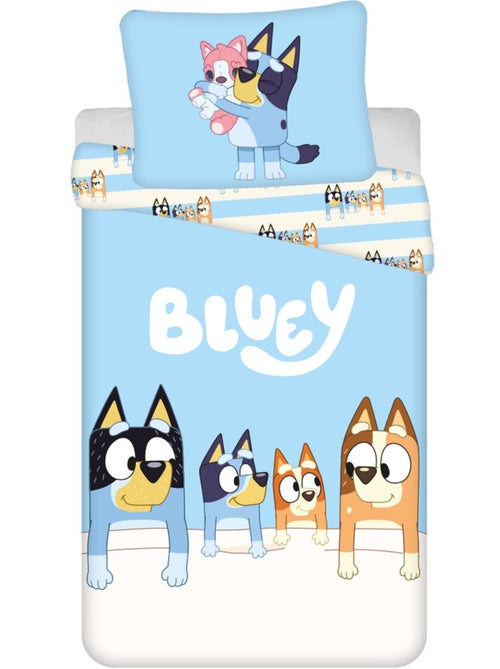 Housse de couette 140 cm x 200 cm coton imprimé Bluey - Kiabi