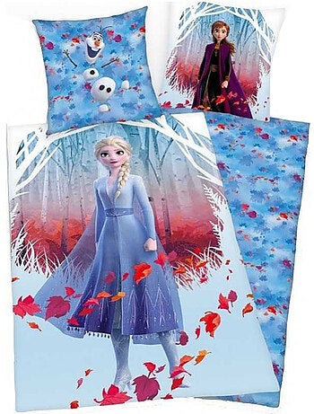Housse de couette 140 cm x 200 cm polyester réversible La reine des neiges Disney