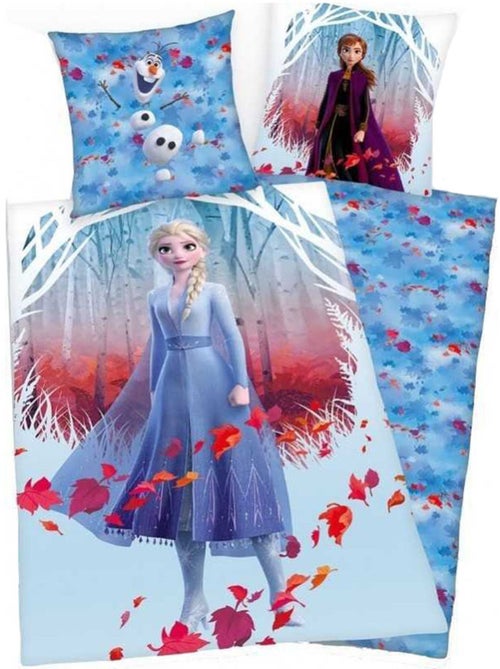 Housse de couette 140 cm x 200 cm polyester réversible La reine des neiges Disney - Kiabi
