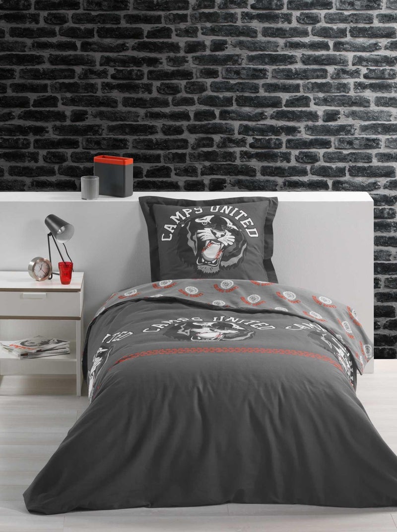 Housse de couette 140 x 200 Camps Panther Noir - Kiabi