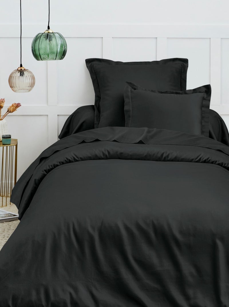 Housse de couette 140 x 200 cm "Prémium" pour lit 1 place Noir - Kiabi
