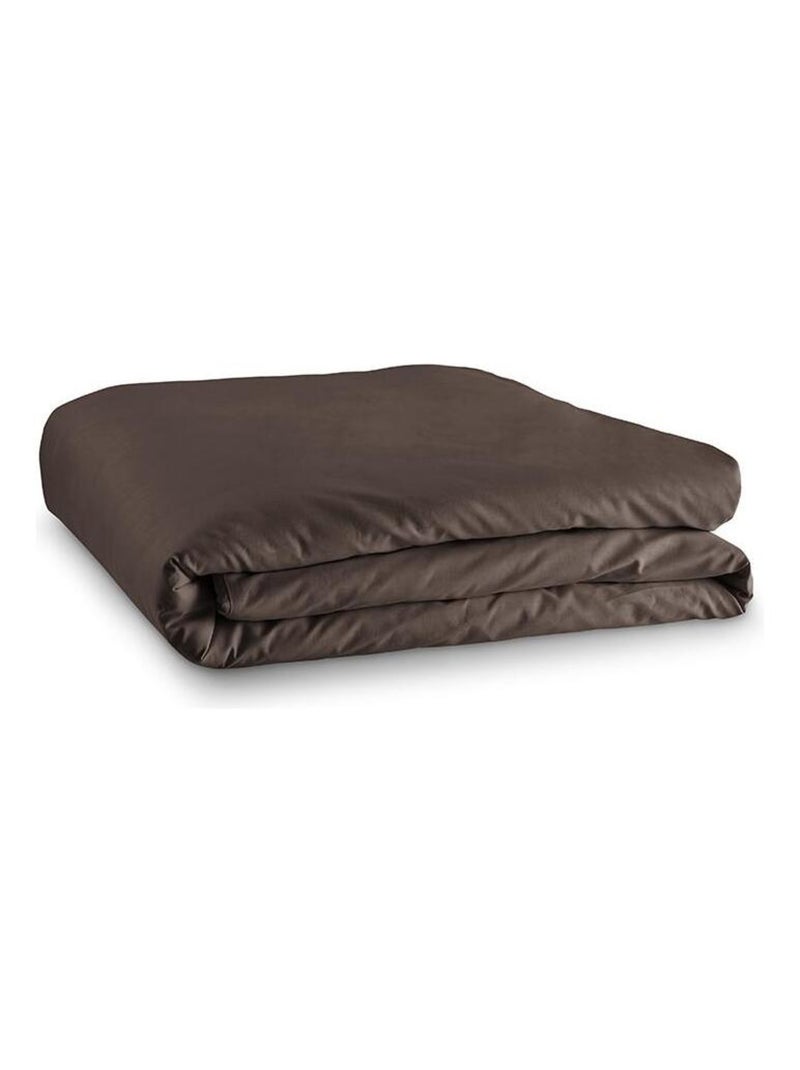 Housse de couette 140 x 200 unie choco 100% Coton / 57 Fils/cm2 Marron chocolat - Kiabi