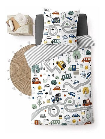 Housse de couette 140x200 + 1 taie BOLIDE 100% coton