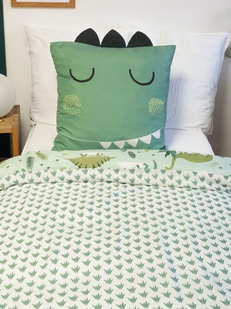 Housse de couette 140x200 + 1 taie Carni microfibre Vert - Kiabi