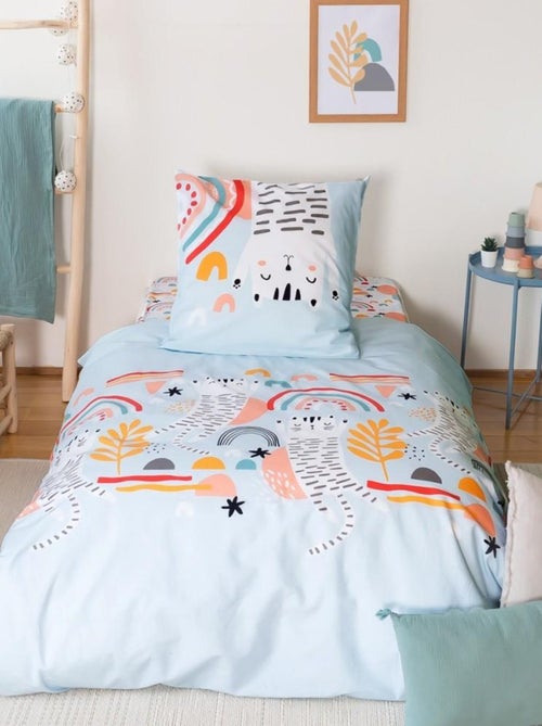 Housse de couette 140x200 + 1 taie CATCHI coton 57 fils - Kiabi