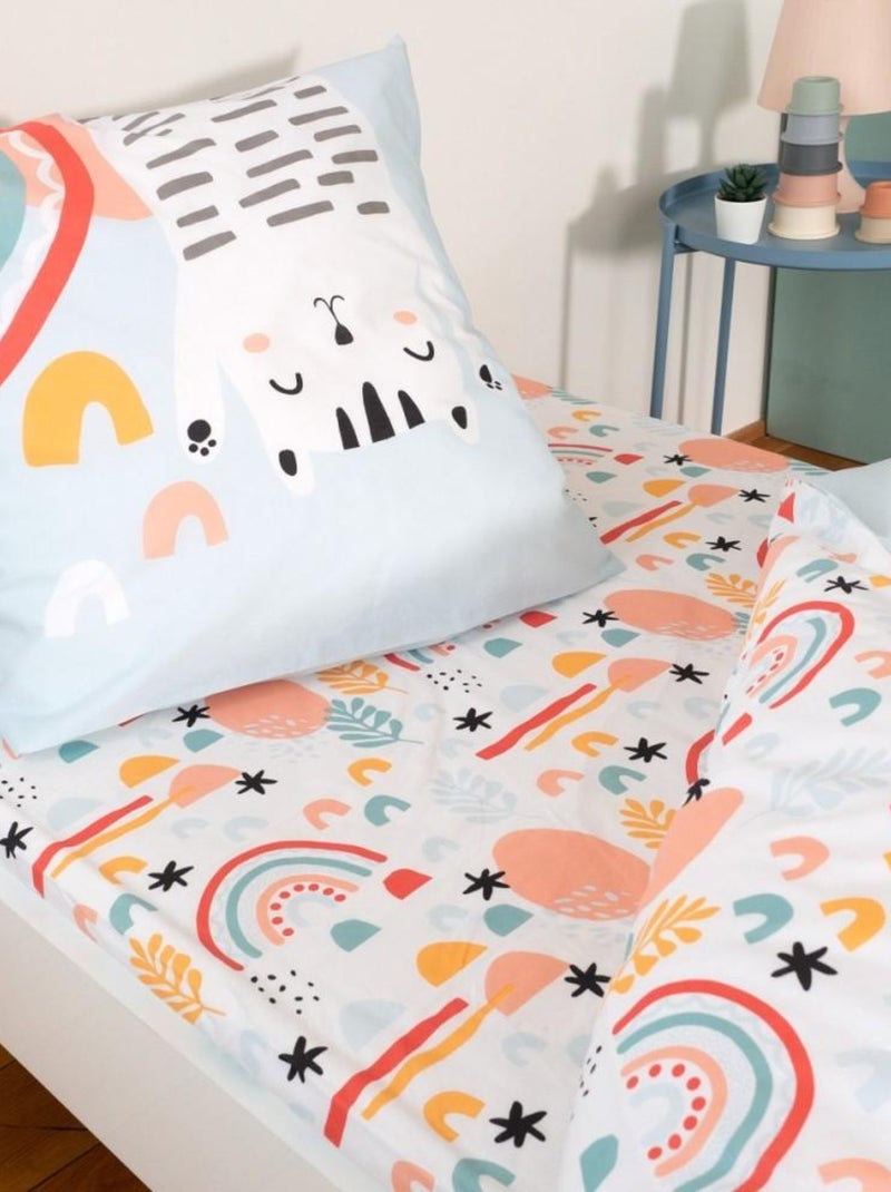Housse de couette 140x200 + 1 taie CATCHI coton 57 fils Bleu - Kiabi