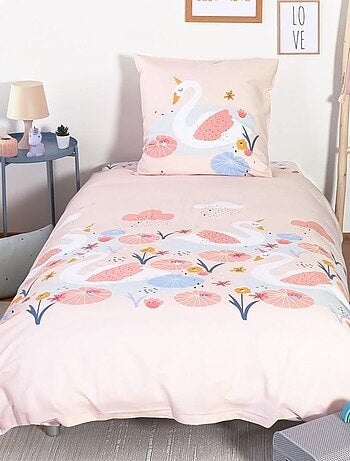 Housse de couette 140x200 + 1 taie CLARA coton 57 fils