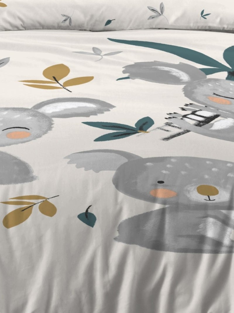 Housse de couette 140x200 + 1 taie coton 57 fils Beige - Kiabi