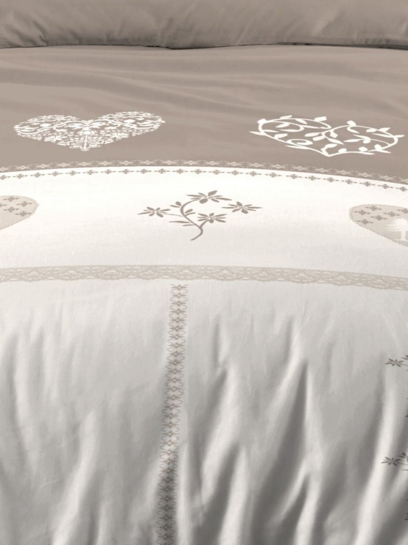Housse de couette 140x200 + 1 taie coton 57 fils Beige - Kiabi