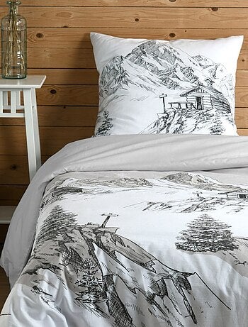 Housse de couette 140x200 + 1 taie coton 57 fils