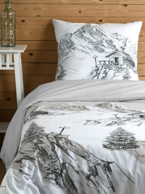 Housse de couette 140x200 + 1 taie coton 57 fils - Kiabi Housse de couette 140x200 + 1 taie coton 57 fils - Kiabi