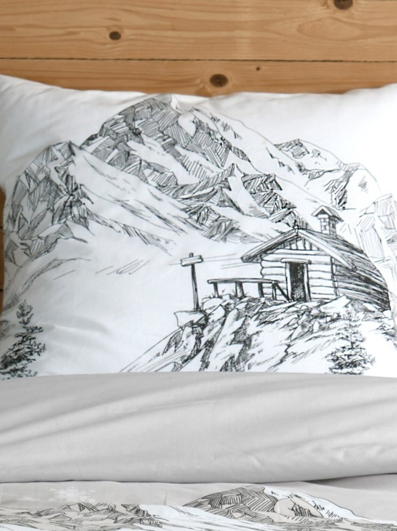Housse de couette 140x200 + 1 taie coton 57 fils Blanc - Kiabi