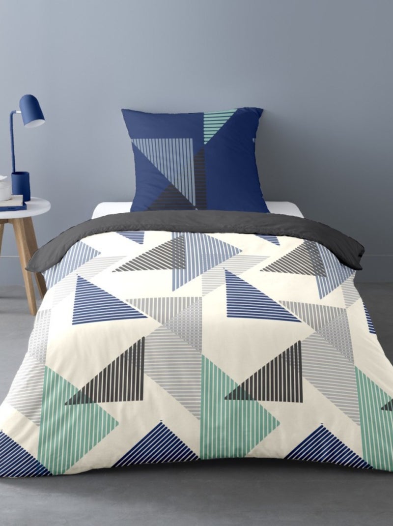 Housse de couette 140x200 + 1 taie d'oreiller MAEL Bleu - Kiabi