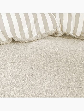 Housse de couette 140x200 + 1 taie d'oreiller pilou naturel