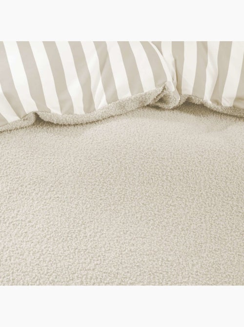 Housse de couette 140x200 + 1 taie d'oreiller pilou naturel - Kiabi Housse de couette 140x200 + 1 taie d'oreiller pilou naturel - Kiabi