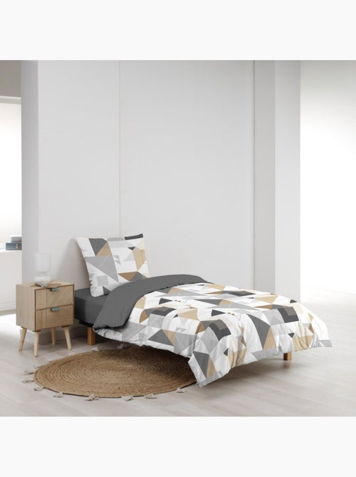 Housse de couette 140x200 + 1 taie d'oreiller trigone - Kiabi