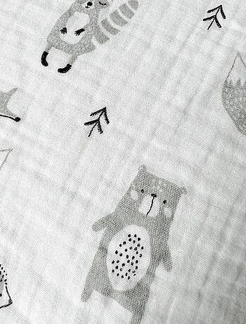 Housse de couette 140x200 + 1 taie FORET en gaze de coton