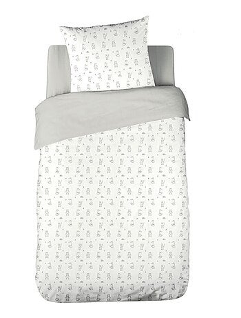 Housse de couette 140x200 + 1 taie FORET en gaze de coton