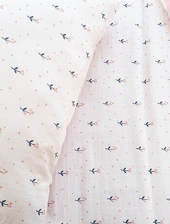 Housse de couette 140x200 + 1 taie LIBERTY en gaze de coton