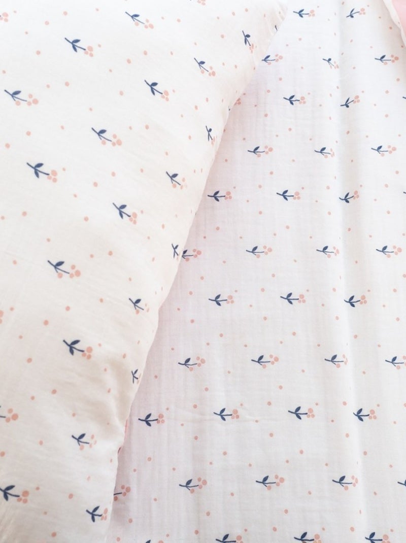 Housse de couette 140x200 + 1 taie LIBERTY en gaze de coton Beige - Kiabi