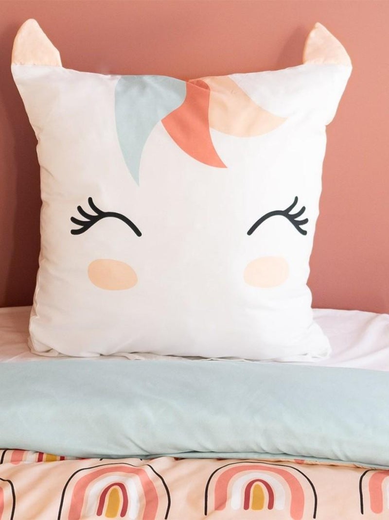 Housse de couette 140x200 + 1 taie Marana microfibre Rose - Kiabi