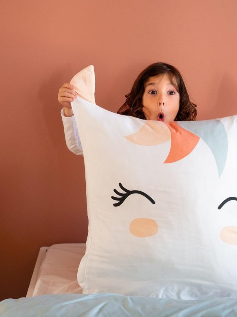 Housse de couette 140x200 + 1 taie Marana microfibre Rose - Kiabi