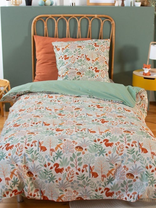 Housse de couette 140x200 + 1 taie PIERROT coton 57fils - Kiabi