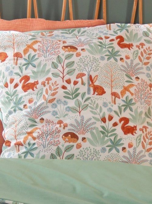Housse de couette 140x200 + 1 taie PIERROT coton 57fils - Kiabi